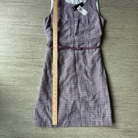 Premise Gabrielle Dress Size 10 NWT Purple Tweed Belted Sheath Career Workwear - Picture 7 of 7